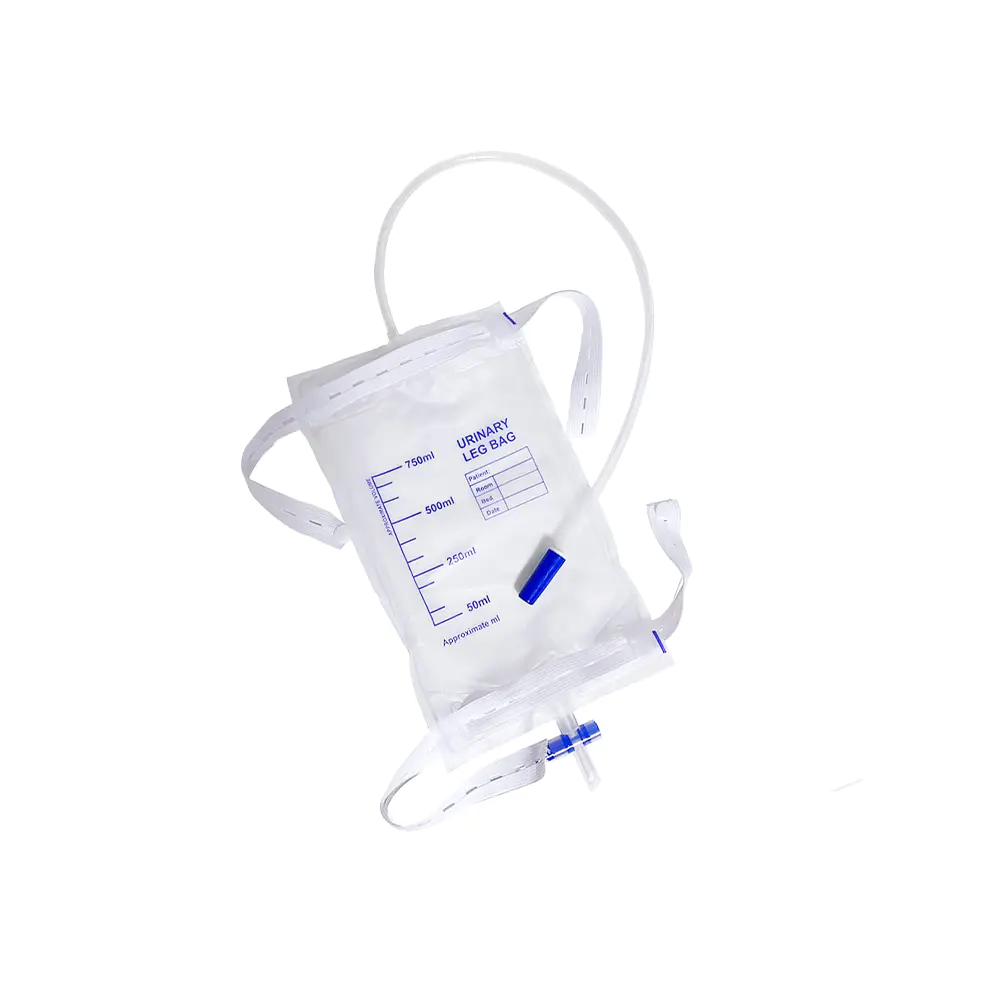 এন্টি-রিফ্লাক্স ভালভ সহ 750ml ইউরিনারি ল্যাটেক্স-ফ্রি মেডিকেল পিভিসি এরগনোমিক কমফোর্ট ফিট লেগ ব্যাগ